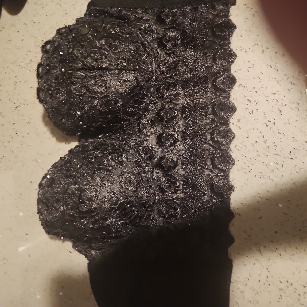 Windsor, black studded bustier top. Size XL